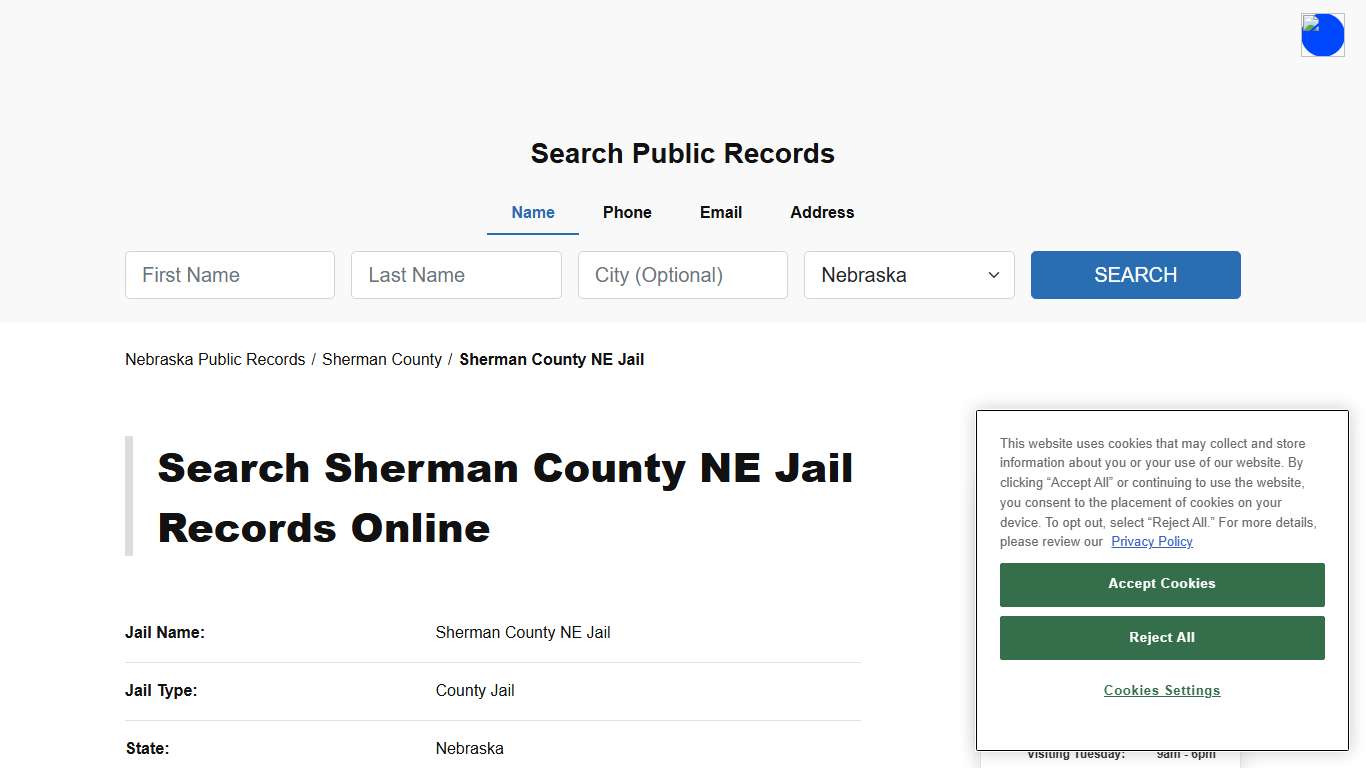 Sherman County NE Jail - Sherman - Nebraska - TPI